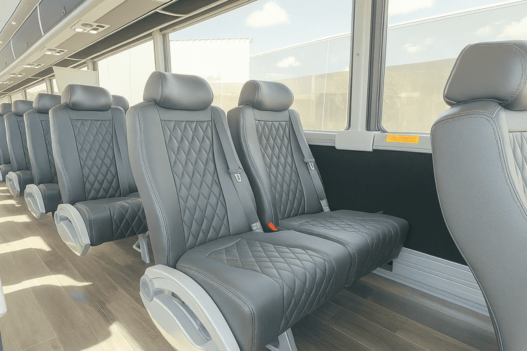 interior of Oak Lawn Coach Bus Service charter bus